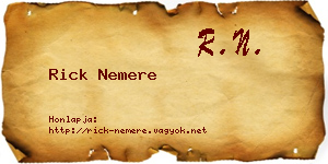 Rick Nemere névjegykártya